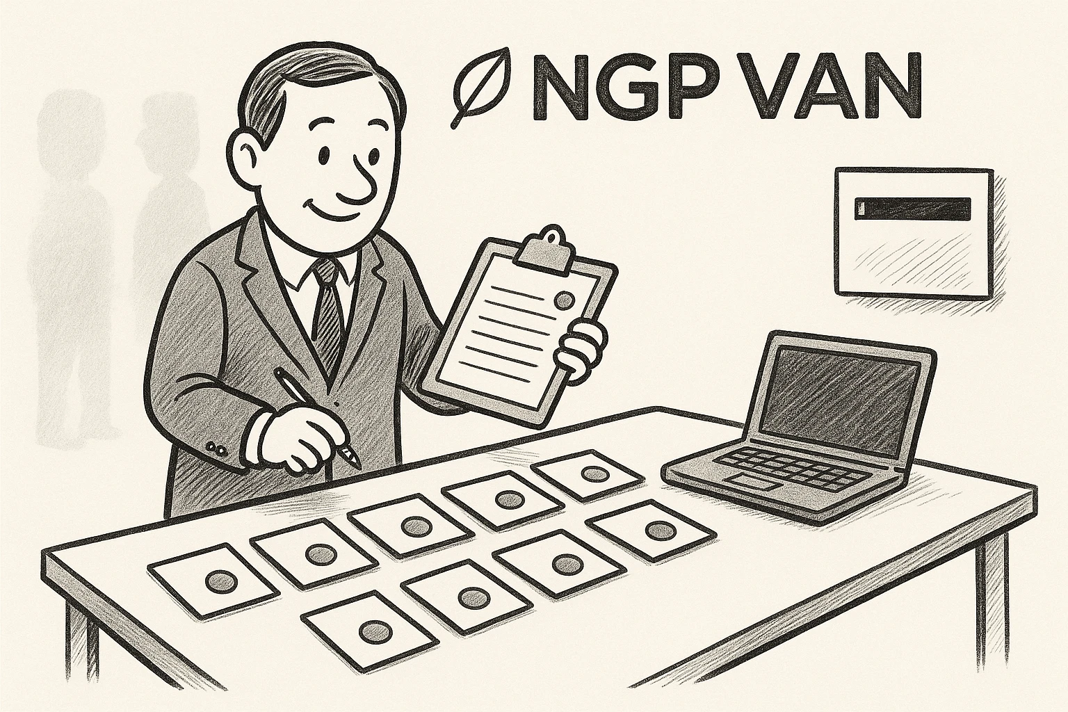 NGP VAN: Activist code, source code, saved list. Contributions untouched.
