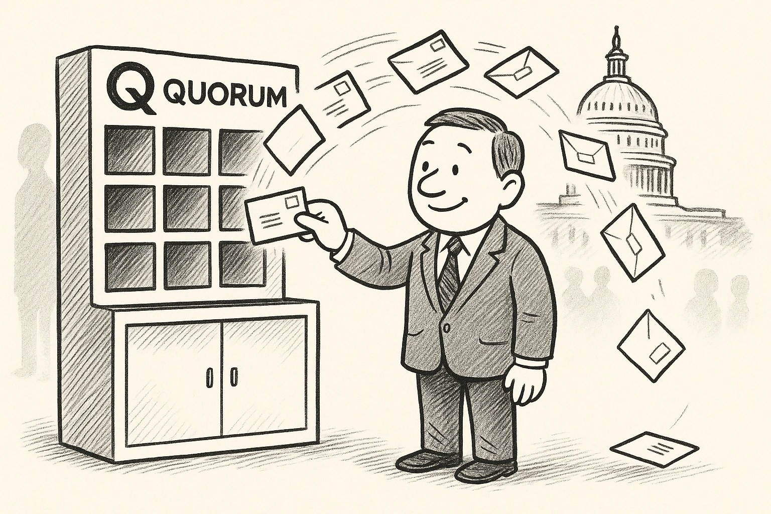 Quorum Grassroots: Tagged and segmented by district, then out the door as an action alert.