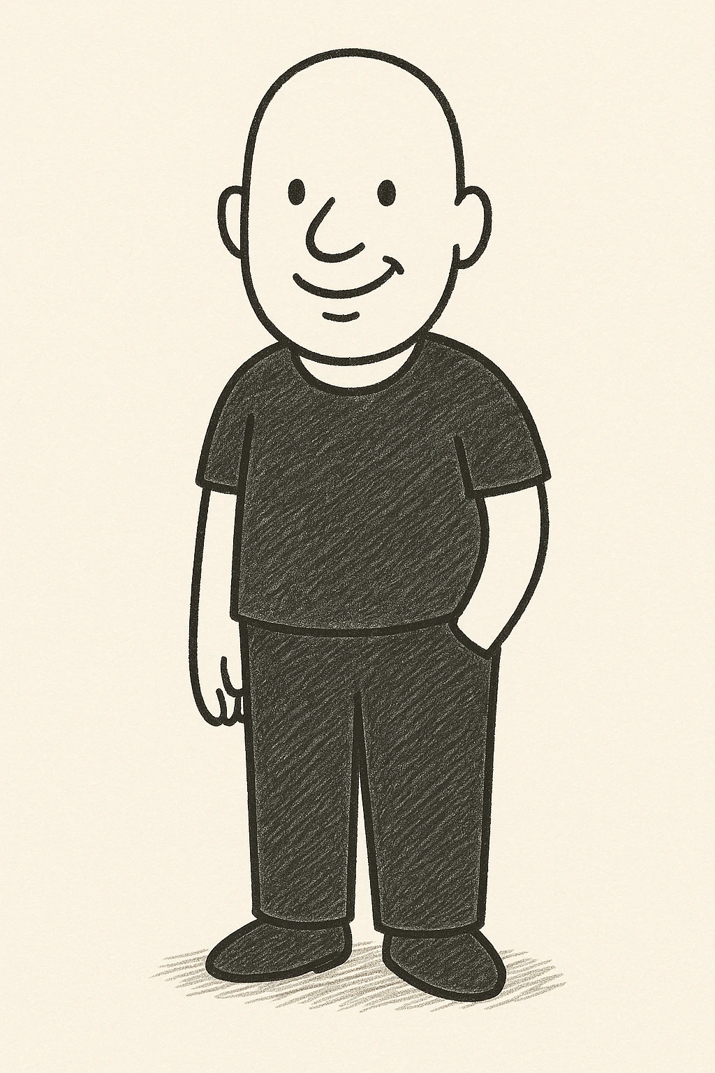 Full-length drawing of Aaron Phillips, co-founder of ReachTheVote.com